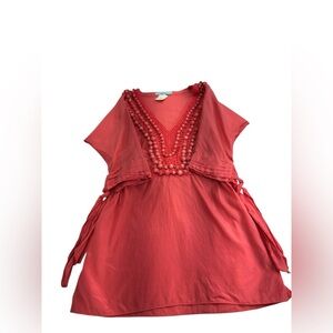 Marciano.  Coral V-Neck Top